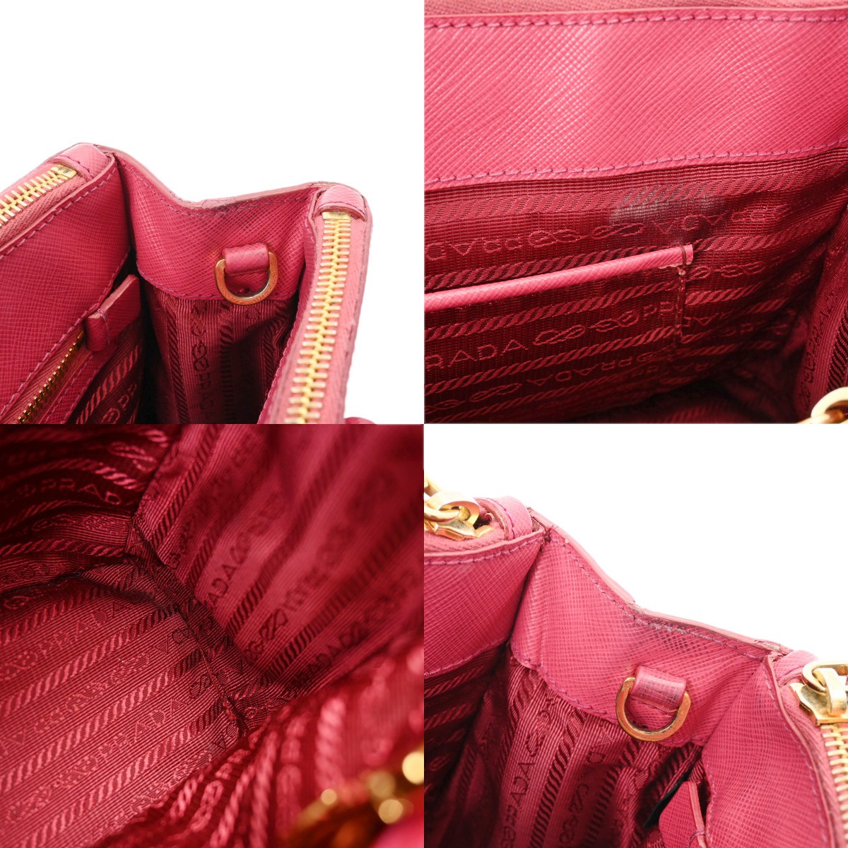 PRADA 2WAY Safiano leather pink Women Handbag thumbnail 9