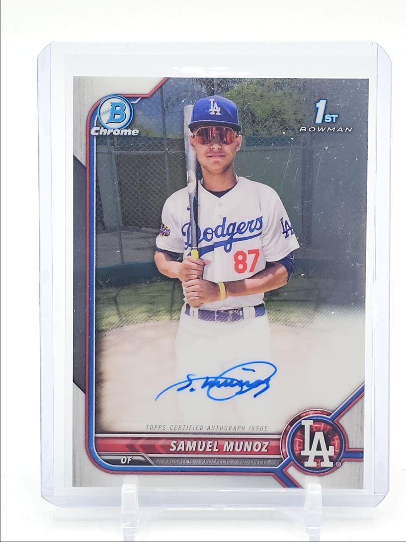 SAMUEL MUNOZ 2022 BOWMAN CHROME 1ST AUTOGRAPH LOS ANGELES DODGERS AUTO Q6438