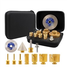 12pcs/set 6-68MM Diamond Core Drill Bits Milling Bit Chamfer Bit Hole Saw Cutter