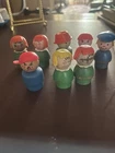 Vintage 1960s WOODEN  Fisher Price Little People Lot Of 8
