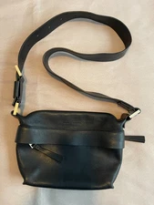 AllSaints Colette Crossbody Black Leather Purse Hand Bag Super Soft High Quality