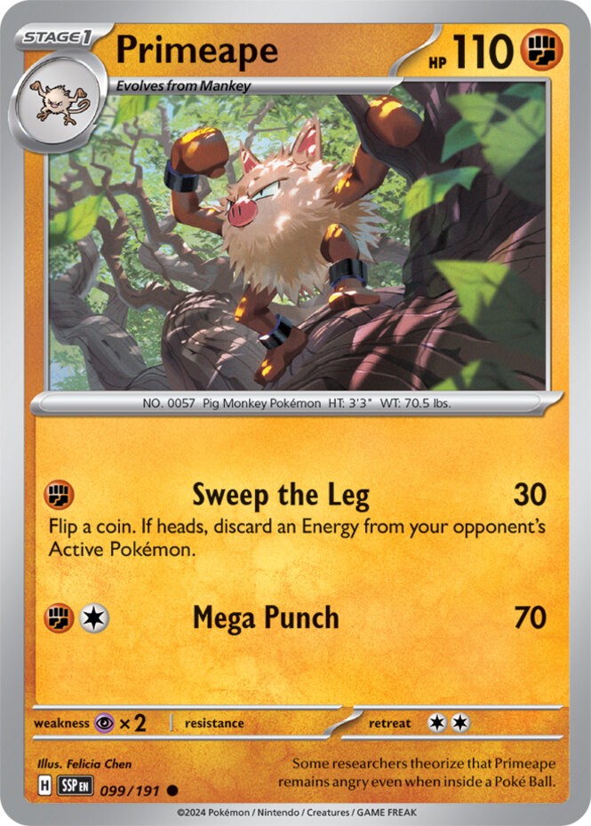 Primeape - 099/191 - Common - Near Mint