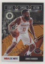 2019 Panini NBA Hoops Premium Stock Lights Camera Action Orange James Harden a1o