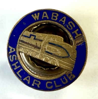 VTG Wabash Railroad Ashlar Club Enamel Pin Screwback   Streamliner Locomotive