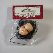 FIBRE CRAFT Doll Head CURLY HAIR 2" DOLL HEAD NIP 7451-99 1 3/4 in. 2 Pack