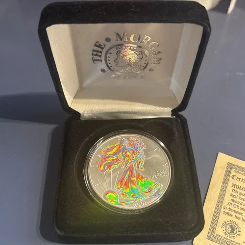 2001 Silver Eagle Hologram Coin 1 oz .999 Fine Silver - Rare Silver Eagle