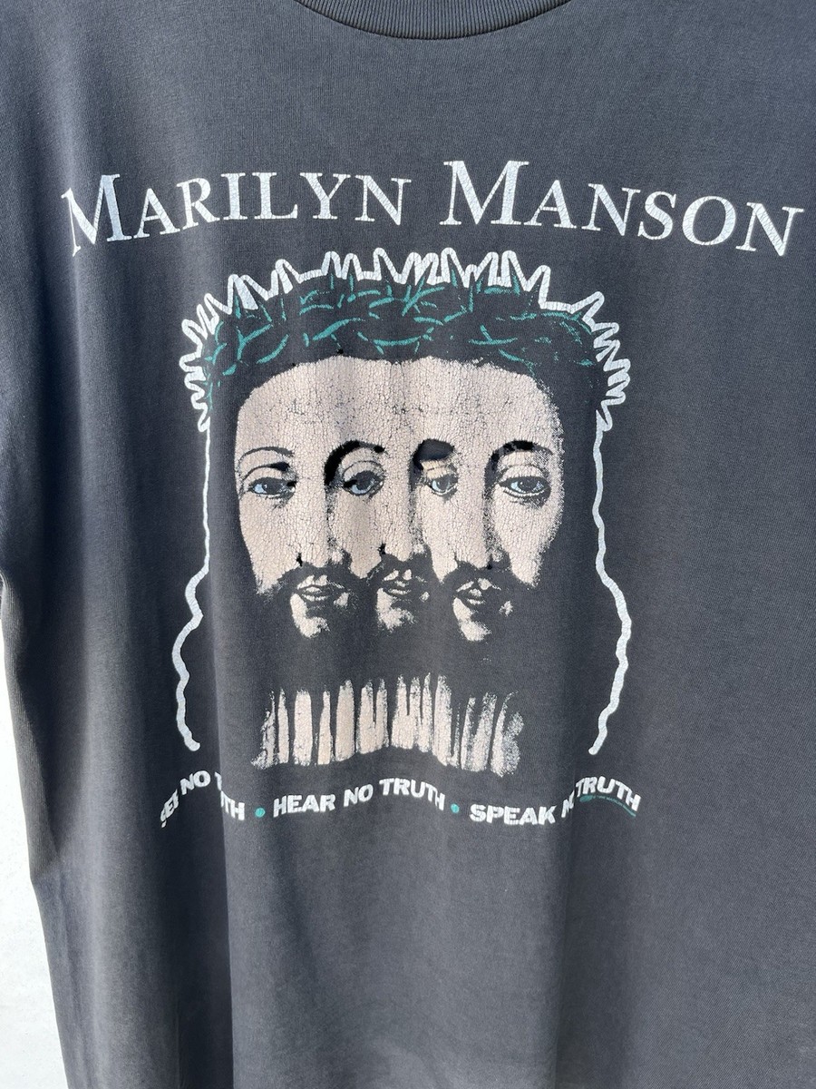 Vintage 1996 Faded Marilyn Manson 'Believe' Shirt Size XL 23x27.5