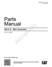 Caterpillar Cat 303.5 D Mini Excavator Parts Catalog Manual