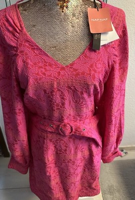 Mini- Kleid NAF NAF, Gr. M/38 Pink m. Gürtel, Neu mit Etikett 
