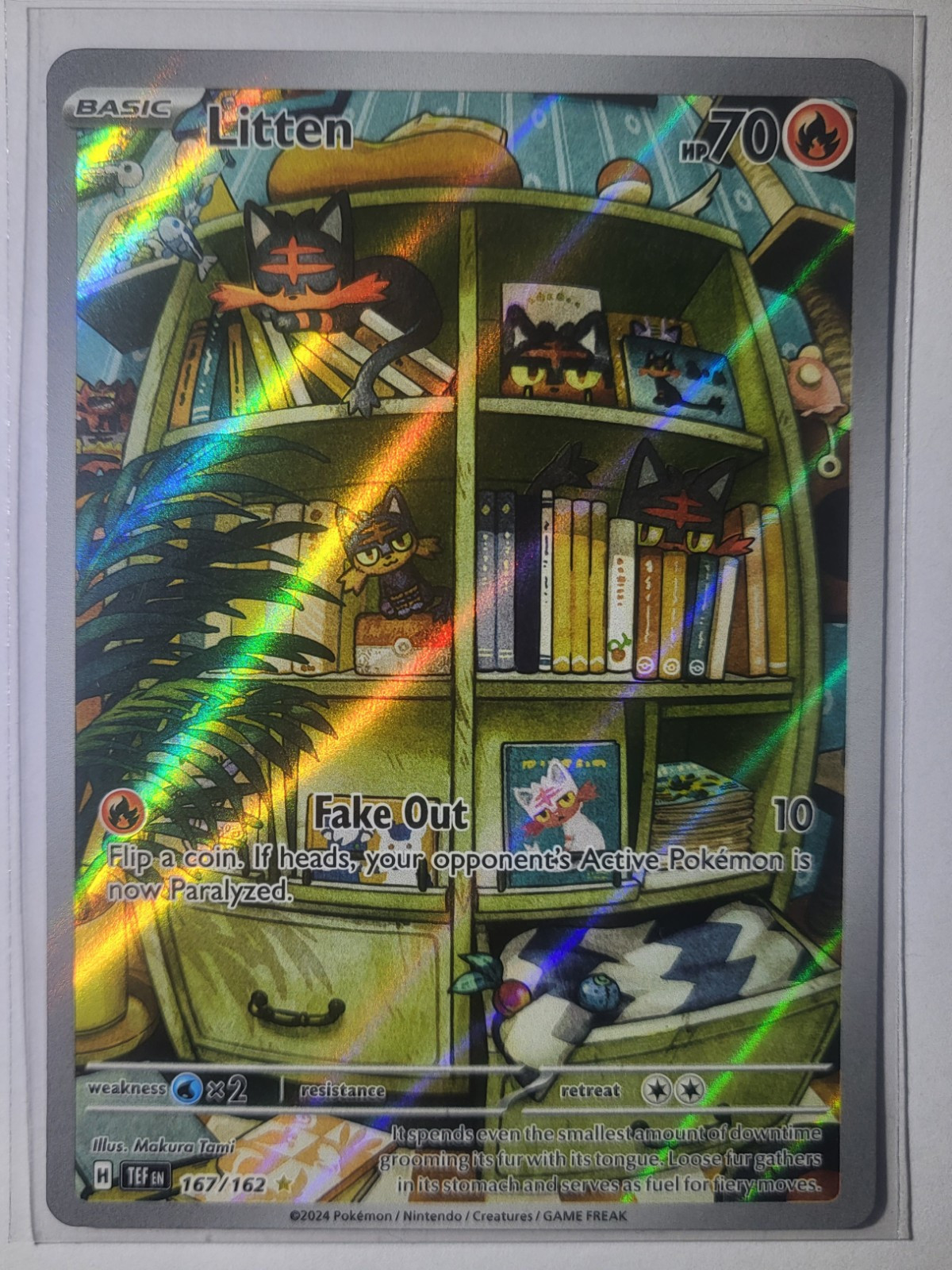 Pokémon TCG Litten Scarlet & Violet-Temporal Forces 167/162 Holo Illustration...
