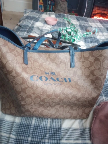 Coach Borsa Tote Donna Oro Cachi Aqua Multi *Non Un Knockoff*