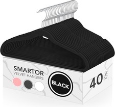 Smartor Velvet Hangers 40 Pack, Non Slip Clothes Felt Hanger Heavy Duty for Coat