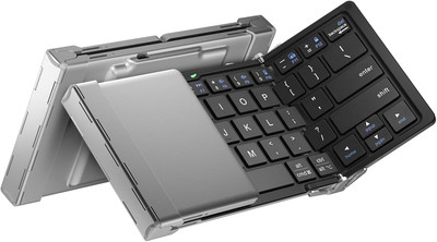 Tri-Folding Bluetooth Keyboard, Ultra-Slim and Space-Saving, Can Sync 3 Devices