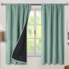100 Blackout Curtains for Bedroom with Black Liner, Double Layer Full Room