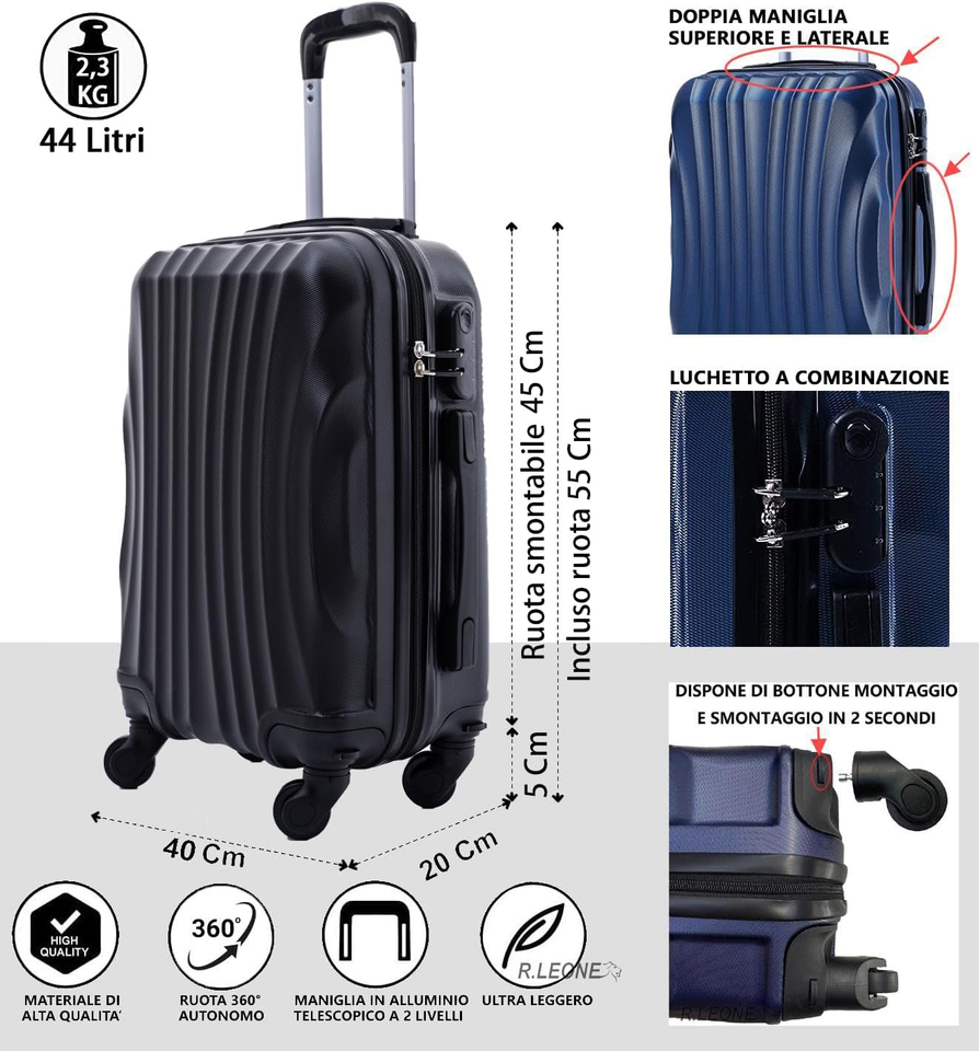 SPAHER Borsa Bagaglio a Mano 55x40x20 Ryanair Impermeabile 45L Borsone da Viaggio Lufthansa Tui Airways Pieghevole Unisex Weekender per Aereo, Viaggi, Palestra