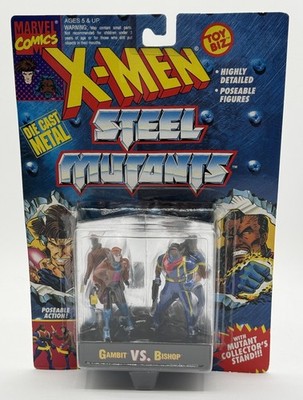1994 TOYBIZ MARVEL X-MEN STEEL MUTANTS GAMBIT Vs. BISHOP DIE CAST 2 PACK NEW