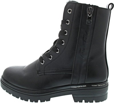 Tom Tailor Damen Schnürstiefel schwarz