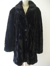 $269 Iman Black Faux Fur Coat Size 1 X - Nwt