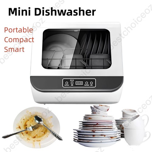 Portable Benchtop Mini Dishwasher 4 Washing Programs Deep Cleaning Air