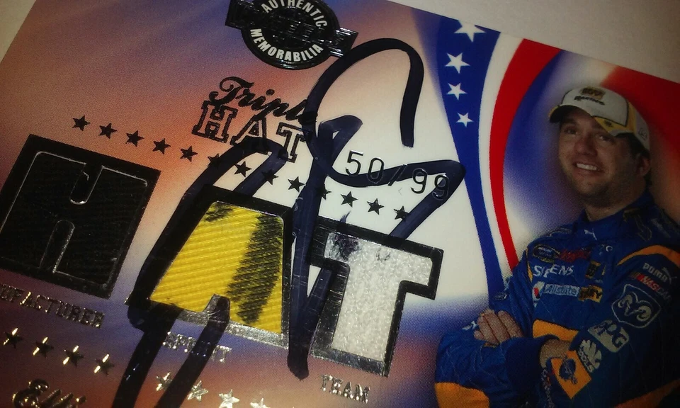 Elliott Sadler Autographed Raced Used Triple Hat Wheels 2008 Card 50/99 Daytona - Image 2 of 4