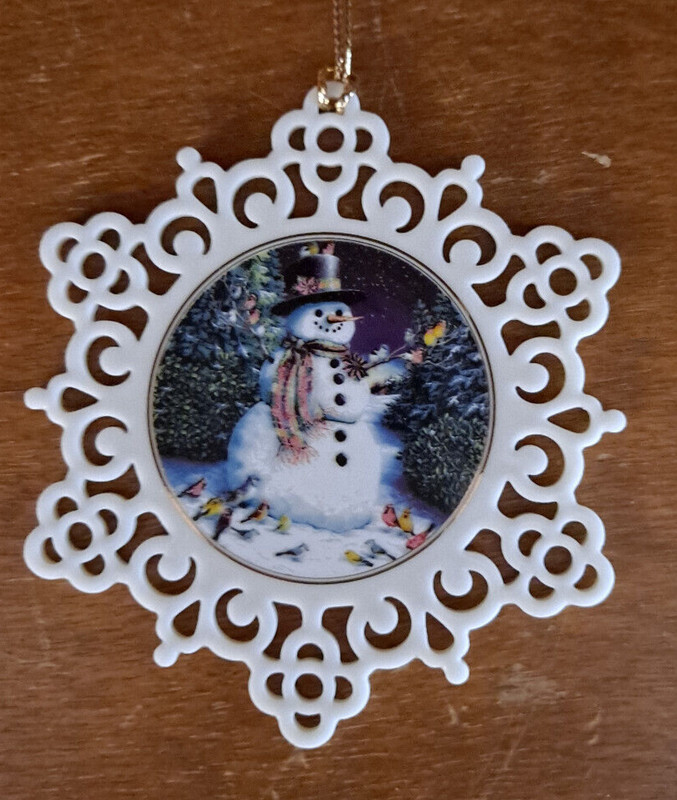 Lenox Flat Snowman Pierced Snowflake Ornament