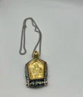 Tibetan Buddhist Amulet Necklace Gold Guanyin Pendant
