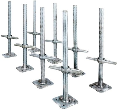 24'' Scaffolding Leveling Jack Steel Plate Base Adjustable Screw 8 Pack MetalTech