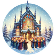 Wandtattoo Aufkleber Weihnachtskirche 18X18 cm Groß