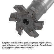Steel Cutter HARFINGTON T-Slot End Mill Cutter - 6mm Cutting 2mm Depth 4 Flute Solid Carbide Titanium Coated 6mm Milling Cutter