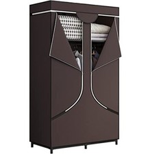 Portable Wardrobe Closet Non-Woven Fabric Hanging Clothes Rack Organizer, 34Inch