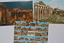 Lot (3) Imperial & Roman Forums & Other Famous Landmarks in Rome Postcards