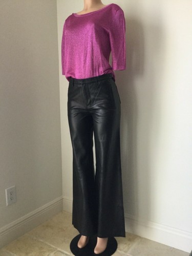 Lamb Leather Pants NWT SIZE 26 Black 