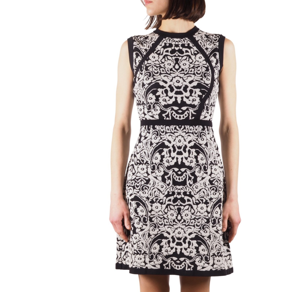 MISSONI Vintage Women's Black White Floral Knit Dress size 42 IT | eBay