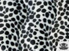 Velboa Faux Fur Fabric Animal Print White and Black Dalmatian 60" W By the Yard