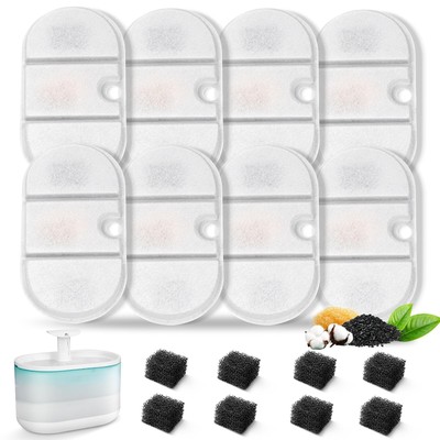 16 Packs Replacement Cat Water Fountain Filters Compatible with PETLIBRO Capsule