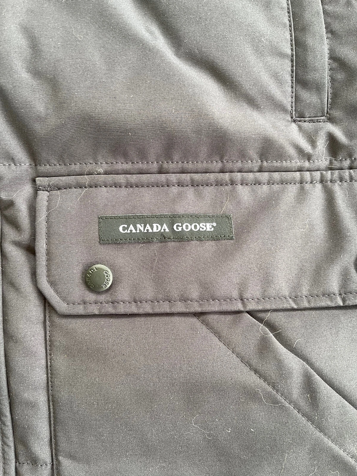 Canada Goose Giacca Parka Uomo Emory Parka Navy Cappuccio Pelliccia Taglia L Nuova con Etichette