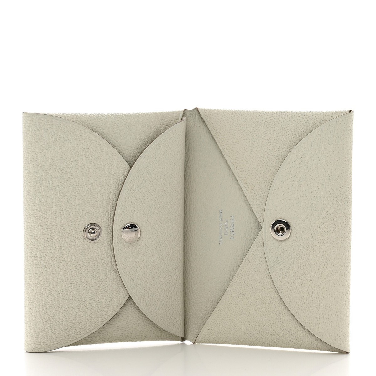 HERMES Calvi Duo Card Holder - Mushroom - Chevre Mysore Goat NEW