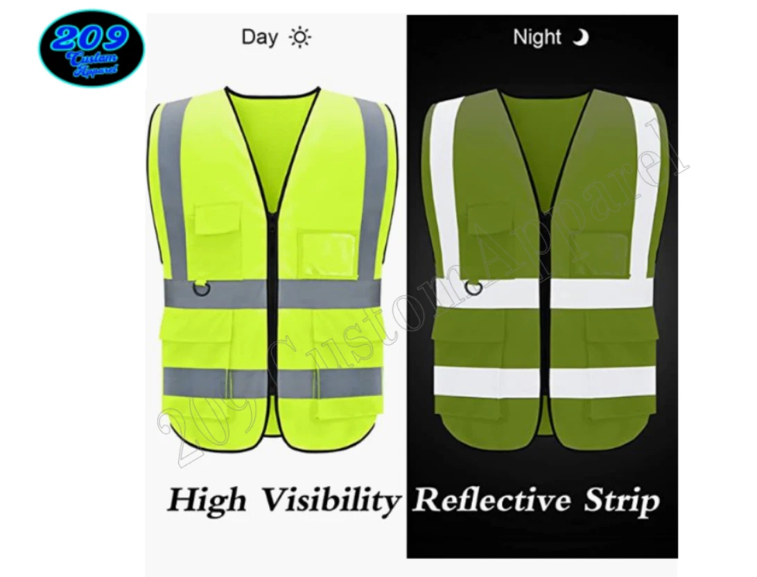 FILM CREW Hi-Visibility Safety Vest 2"Reflective Zipper W/Pockets Radio Holster - product detail image 6