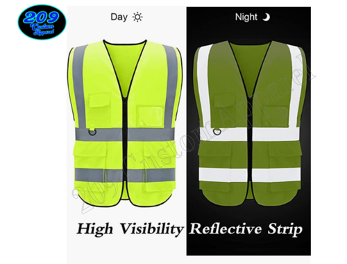 Gilet di Sicurezza Idraulico Hi-Vis ANSI Classe 2 Riflettente 2” Strisce Tasche - Foto 9 di 15