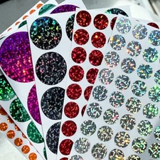 Holographic Sparkle Circle Dot Vinyl Stickers! - Choose a Size and Color