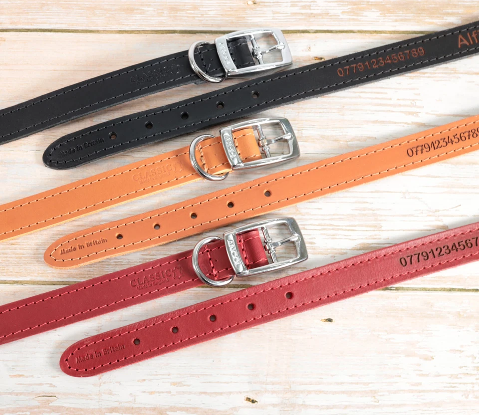 Collar de cuero personalizado para perro | Crea tu matrícula animal Foto 3 de 4