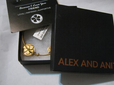 ALEX and ANI 2015 New Boxed BECAUSE I LOVE YOU FRIEND II Rafaelian Gold Bracelet