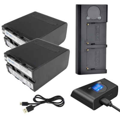 Dual USB LCD Ladegerät + 2x Akku für Sony CCD-TR918(E) CCD-TR950(E) CCD-TR1100E