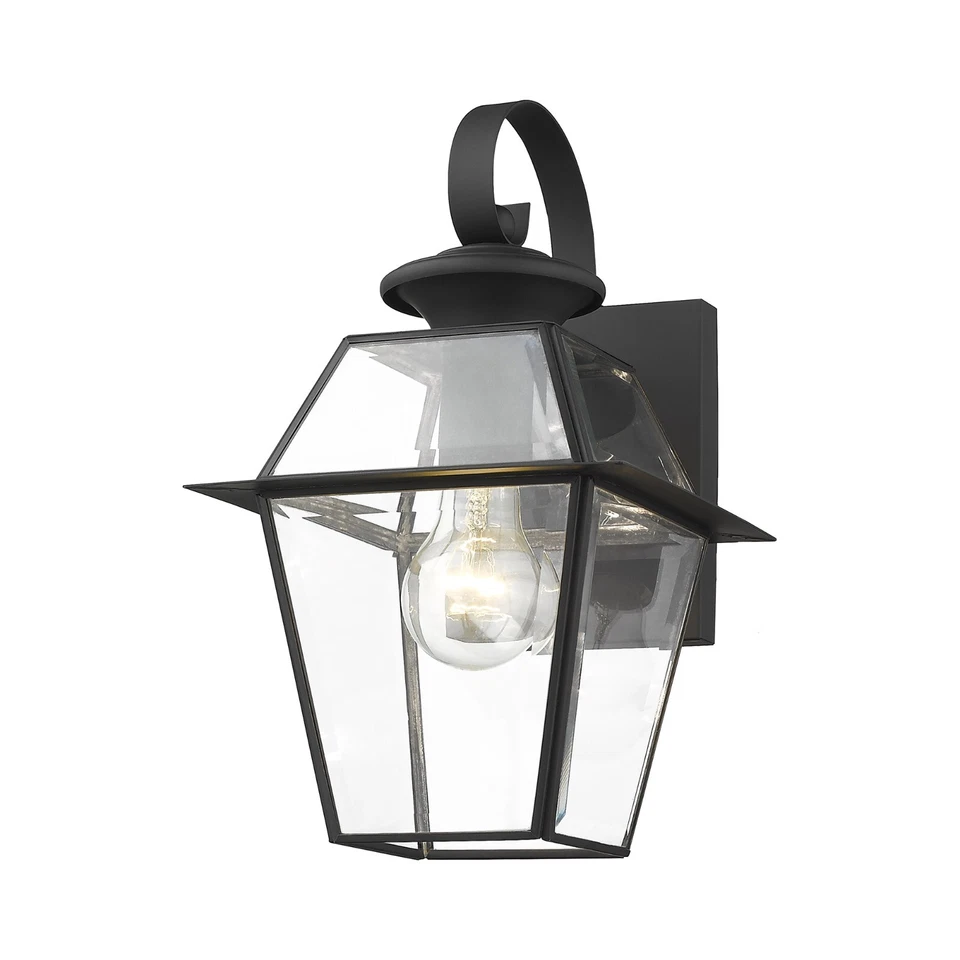 Westover brass wall light with clear beveled glass, antique gas lamp style - Image 4 of 4