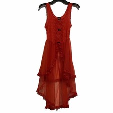 Vintage Stroke Of Midnight Red Night Gown Babydoll Womens Medium Made In USA