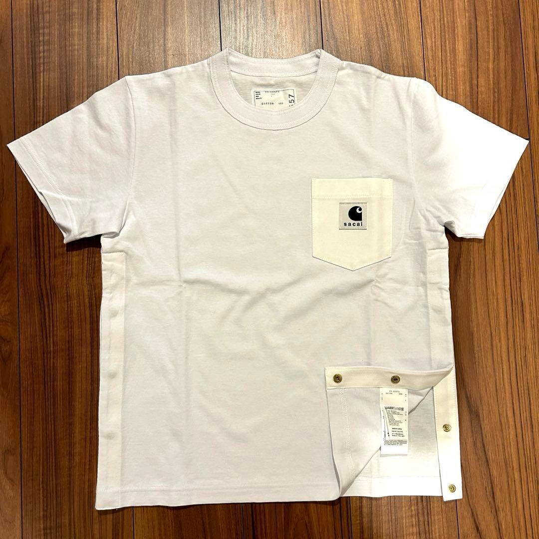 Sacai x Carhartt WIP 23FW White Cotton T-Shirt Authenticated S