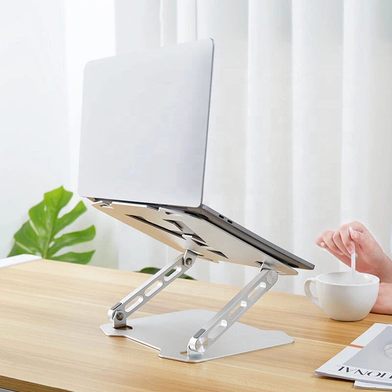 Adjustable Ergonomic Aluminum Laptop Stand Tablet Notebook Holder Foldable - Image 2 of 4