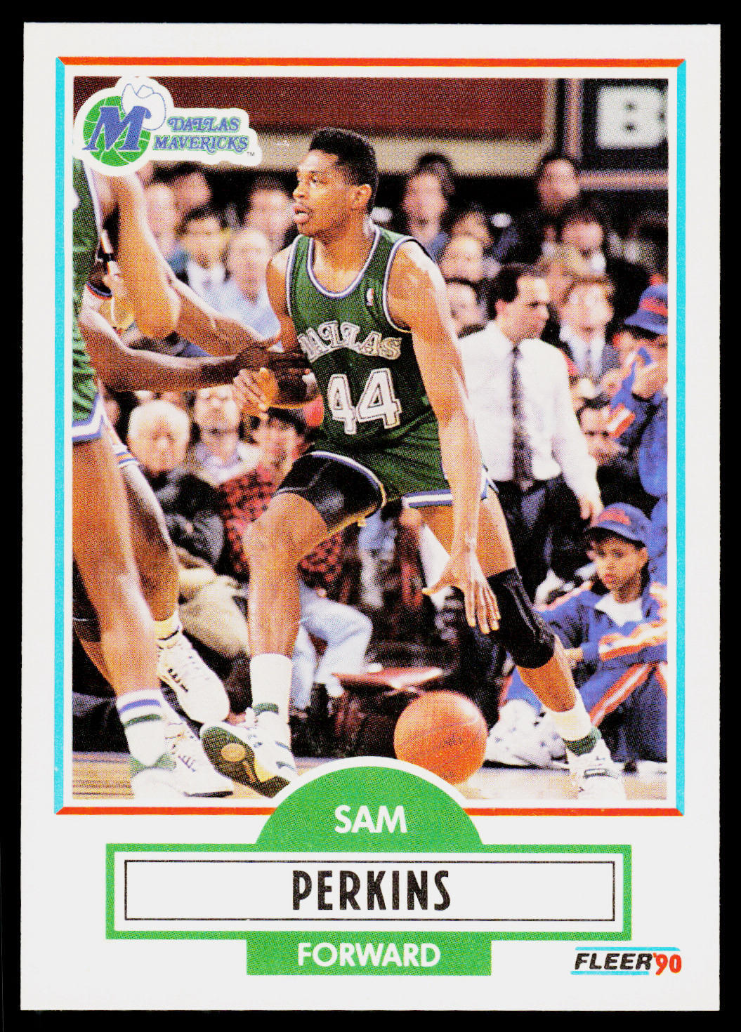 Sam Perkins, 1990-91 Fleer, #43, Dallas Mavericks,