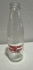Tropicana Pure Orange Juice Bottle 7 fl.oz.~6 3/4" Tall Vintage