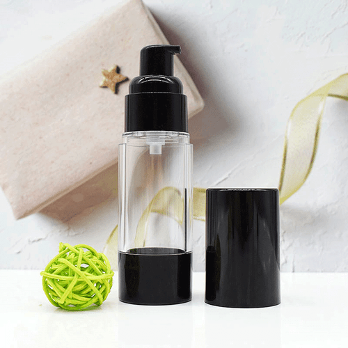 15ml/30ml/50ml Travel Black Airless Pump Bottle Cosmetic Foundation Containers - Picture 5 of 6